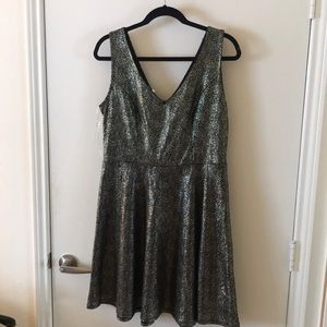 Sparkly Gold Foil Dress with keyhole back